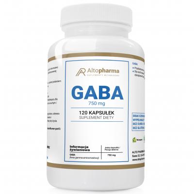 GABA 750mg KWAS AMINOMASŁOWY RELAX SEN PRODUKT WEGE 120 kapsułek