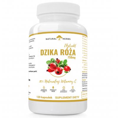 DZIKA RÓŻA 70% NATURALNA WITAMINA C PRODUKT WEGE 120 kapsułek