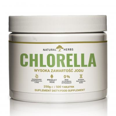 NATURALNA Chlorella Algi Oczyszczenie Odporność Żelazo 500 tabletek