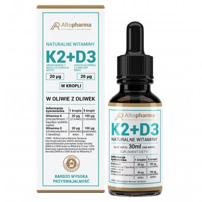 NATURALNA WITAMINA K2 MK-7 + D3 FORTE KROPLE 30ml 