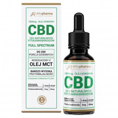 OLEJ KONOPNY CBD 10% 1000mg FULL SPECTRUM + MCT CERTYFIKOWANY 10 ml